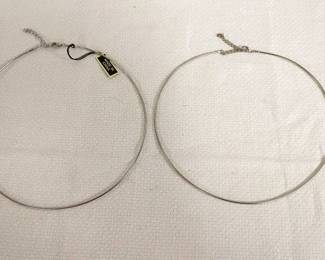 Two Rhodium Chocker Necklaces