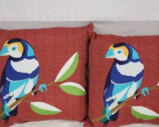 Pair of Parrot Throw Pillows