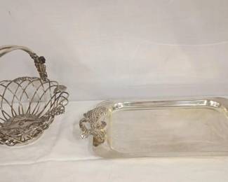Godinger Ornate Grape Tray and Bread Basket