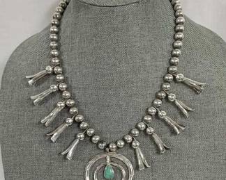 Navaho Bell Sterling Silver Necklace	