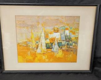 Yellow Harbor Abstract Print