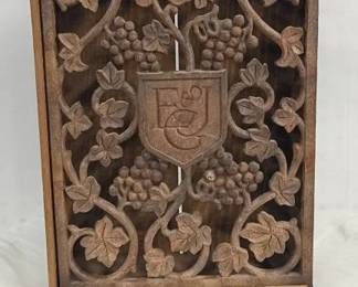 Ernest and Julio Gallo Carved Wood Box