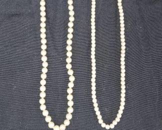 Two Vintage Pearl Necklaces