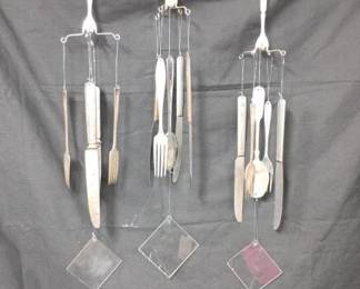 Three Silverware Wind Chimes	