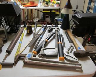 Lots of tools of every kind from a lifetime of collecting. Stanley, Craftsman, Ryobi, Black n Decker, Husky, Duracraft, and more. Lots of power tools, hand tools, cabinets, tool cabinets, VTG items, yard tools, and more!