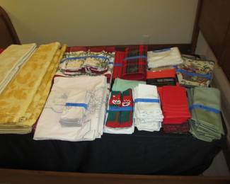 Incredible linens, some are vintage