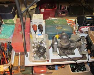 Lots of tools of every kind from a lifetime of collecting. Stanley, Craftsman, Ryobi, Black n Decker, Husky, Duracraft, and more. Lots of power tools, hand tools, cabinets, tool cabinets, VTG items, yard tools, and more!
