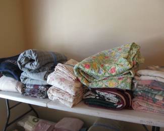 Incredible linens, some are vintage