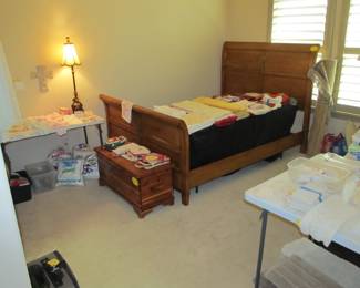 Solid wood queen-size bed