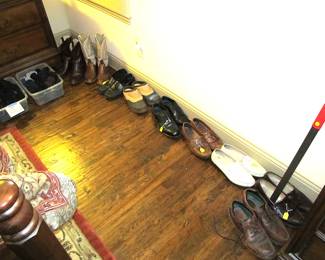 Suits (size 44L), Pants (40x34), Shoes (size 11-12), Shirts (size L-XL)