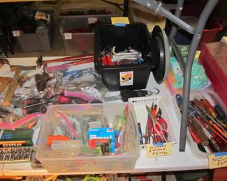 Lots of tools of every kind from a lifetime of collecting. Stanley, Craftsman, Ryobi, Black n Decker, Husky, Duracraft, and more. Lots of power tools, hand tools, cabinets, tool cabinets, VTG items, yard tools, and more!