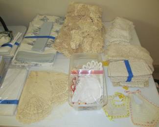 Incredible linens, some are vintage