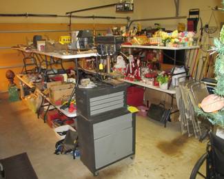 Our incredible garage is full of TOOLS, holiday decor, and more.