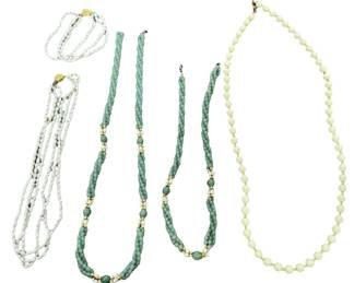 Faux Pearl Costume Necklaces Bracelet