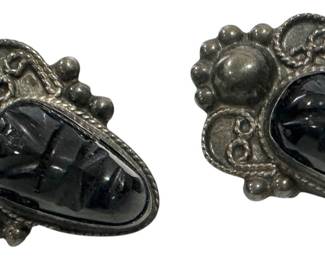 Mexican Silver Screw Back Earrings