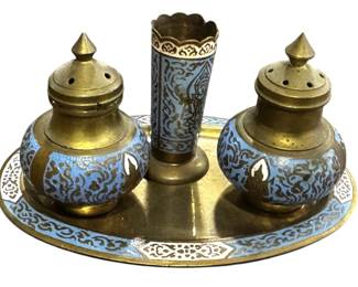 Vintage Cloisonne Cruet Set