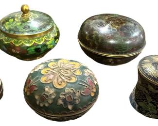 Chinese Cloisonne Enamel Lidded Trinkets
