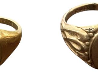 18KT GE Signed Ring Gold Tone Ring