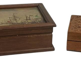 Two Wooden Jewelry Boxes