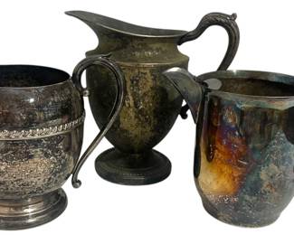3 Silver Plated Pitchers