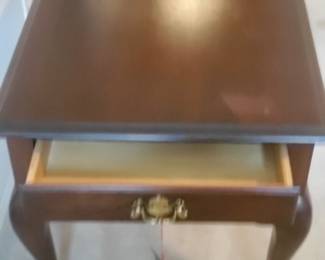 Pennsylvania House Solid Cherry Wood Square End table with Sliding Drawer