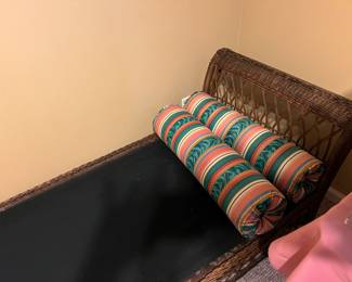 Wicker Day Bed with pillows