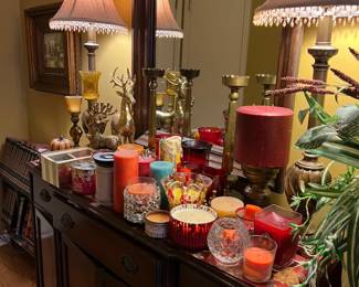Duncan Phyfe Buffet, lamps, candles