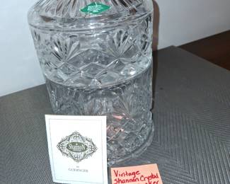 Lead crystal double decker jar - $175