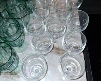 Wine glasses for white and red.