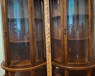 Vintage 23" rounded Curio Cabinets  - $125 each or the pair for $225