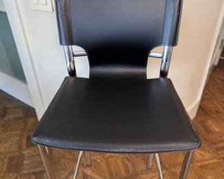 Pair of Leather & Chrome Counter Stool. Photo 4 of 4.
