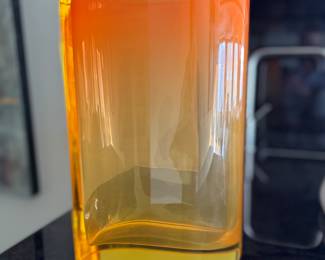 Hand-Cut Crystal Vase by Moser. Measures 12" H x 3" D x 8" W. Photo 1 of 2.