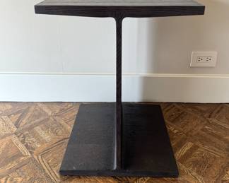 Ebonized Oak I Beam Side Table. Measures 16" x 16" x 22" H. Photo 1 of 3.