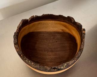Black Walnut Bowl Signed by Artist. Photo 2 of 2.
