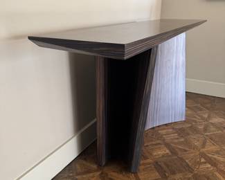 Bolier & Company by Decca Home "Wave" Base Console Table in 0405 Qtr Cut Macassar Ebony EV Veneer. Measures 63" W x 15.75" D x 32.25" H. Photo 2 of 3.