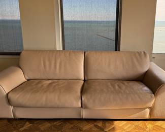 Roche Bobois Leather Two-Seat Sofa. Sofa Measures 93" W x 42" D with 15" Seat Height. Photo 3 of 11.