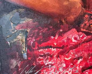 "The Young Debutant" Oil on Canvas Signed by Artist Jeffrey Watts. Photo 2 of 2.