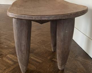 West African Hand-Carved Senufo Stool. Measures 27.5" W x 18.75" D; Front Height 18"; Back Height 19.5" H. Photo 3 of 4.