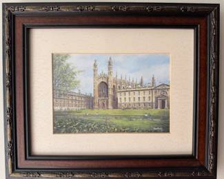 Cambridge University Etchings - 5 Available. Sizes Range from 24.5" W X 14.5" H   to 15" W x 13.5" H. Photo 4 of 5.