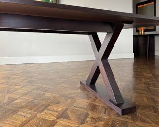Christian Liaigre for Holly Hunt Courier Walnut Dining Table. Measures 90.5" L x 39.5" D x 29.25" H with 27.75" Clearance. Photos 6 of 6.