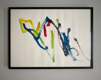 Abstract by Mable, A Thailand Elephant. Measures 29.75" W x 22" H Overall.