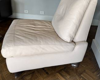 Roche Bobois Leather Slipper Chair - 2 Available. Each Measure 32" W x 35.5" D with 19" Seat Height. Photo 11 of 11.