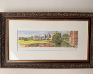 Cambridge University Etchings - 5 Available. Sizes Range from 24.5" W X 14.5" H   to 15" W x 13.5" H. Photo 5 of 5.