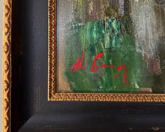 "Madame Butterfly," Oil on Linen Signed by Artist Nikolai Blokhin. Canvas Measures 30" W x 38.25" H; Measures 39" W x 47.5" H x 2.25" D Overall. Photo 2 of 3.