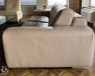 Roche Bobois Leather Slipper Chairs and Two-Seat Sofa. Sofa Measures 93" W x 42" D with 15" Seat Height. Photo 5 of 10.