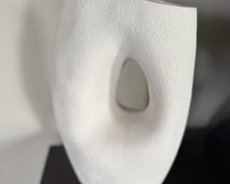 Crate & Barrel Clyborne Textured Ceramic Vase. Measures 16" H x 9.5" D.