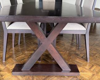Christian Liaigre for Holly Hunt Courier Walnut Dining Table. Measures 90.5" L x 39.5" D x 29.25" H with 27.75" Clearance. Photos 4 of 6.