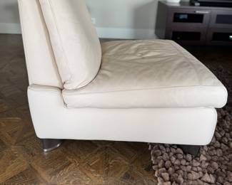 Roche Bobois Leather Slipper Chairs and Two-Seat Sofa. Slipper Chairs Measure 32" W x 35.5" D with 19" Seat Height. Photo 10 of 10.