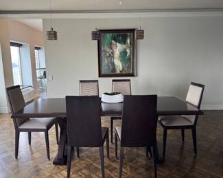 Christian Liaigre for Holly Hunt Courier Walnut Dining Table. Measures 90.5" L x 39.5" D x 29.25" H with 27.75" Clearance. Photos 2 of 6.