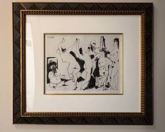 "Verve 1954" Lithograph Signed by Pablo Picasso. Print within Mat Measures 13.25" x 10 1/8"; Measures 24.75" x 21.25" Overall. Photo 1 of 3.